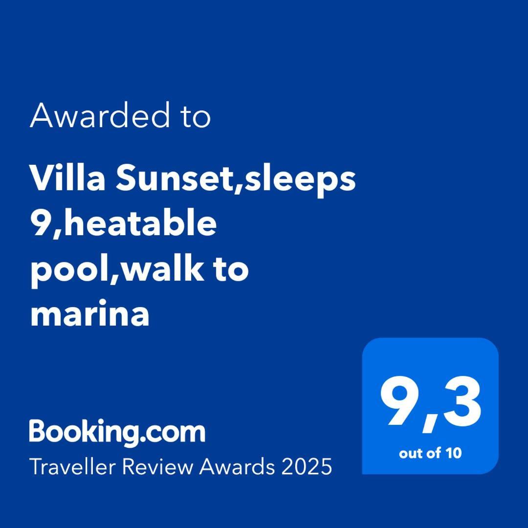 וילהמורה Villa Sunset,Sleeps 9,Heatable Pool,Walk To Marina מראה חיצוני תמונה